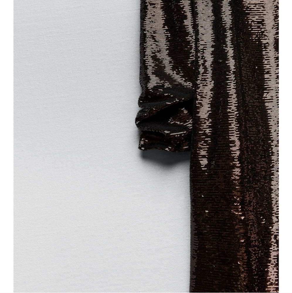 Zara sequin knit dress brown - Picture 9 of 9